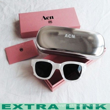 Laminage de film de rectangle rose de qualité supérieure de mode Laminage recyclable personnalisé lunettes de soleil et boîte d&#39;emballage de verres